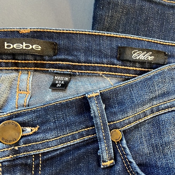Bebe “Chloe” Bell Bottom Dark Denim Jeans. Sz31. - Picture 2 of 5